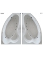 Corner bathtub with hydromassage, Comfort model, size 150x100, orientation: left or right
